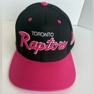 Like New! Toronto Raptors Pink and Black Adjustable Cap by Mitchell & Ness